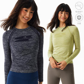 CryingCenter 一体织花纱肌理分割修身运动训练长袖吸湿排汗女款
