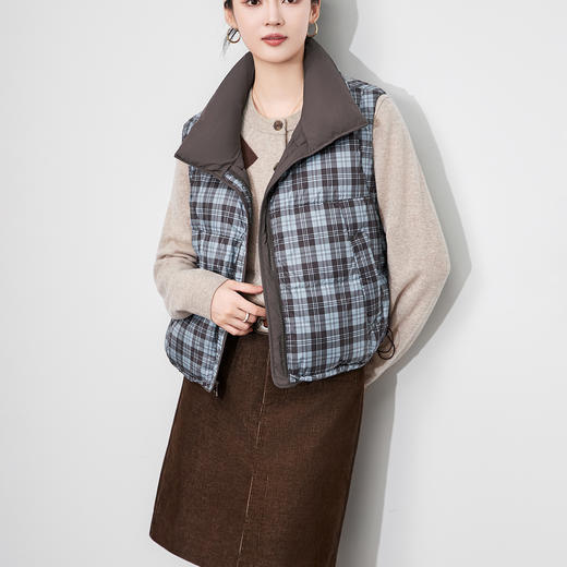 「高货wl」全新升级【铂金会员395/天猫529/差价134】(03226)洛诗琳双面穿90白鸭绒羽绒服马甲2025冬季无袖保暖外套 商品图0