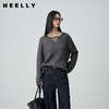 NEELLY纳俪商场同款冬季新款时尚百搭镂空针织衫女宽松休闲上衣N25104A07707 商品缩略图0