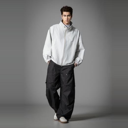 PINLI品立2025秋季新款男士宽松可翻高领纯色休闲梭织茄克外套潮GD253104150 商品图4