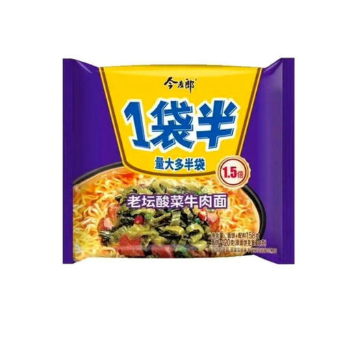 今麦郎 1袋半老坛酸菜牛肉面 155g/袋 商品图0