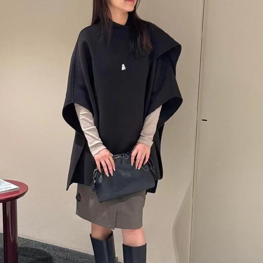 COS*羊毛混纺双面围巾斗篷式外套大衣 商品图4