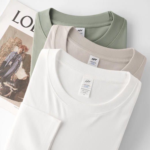 【59元拍2件】【230克重磅纯棉】秋季男女同款纯棉休闲宽松长袖T恤 商品图7