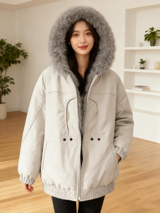 环保毛领 情侣款派克服，环保皮草，性价比极高，手感非常柔软，男女同款 商品图4