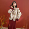 西遇新中式盘扣提花刺绣夹棉外套女冬季新款高级感国风宽松上衣V3755292 商品缩略图2