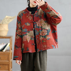 GYH C053-6249国风复古印花加厚棉衣外套