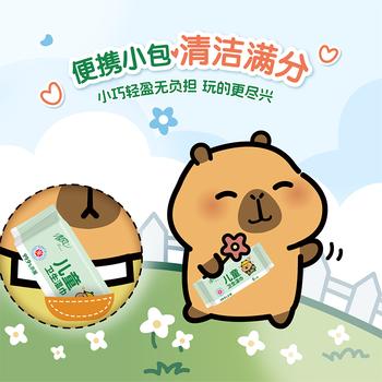 清风【李昀锐同款】儿童杀菌湿巾8片*8包超迷你 便携杀菌率达99.9% /家庭清洁/纸品 /清洁纸品 /湿巾 商品图3