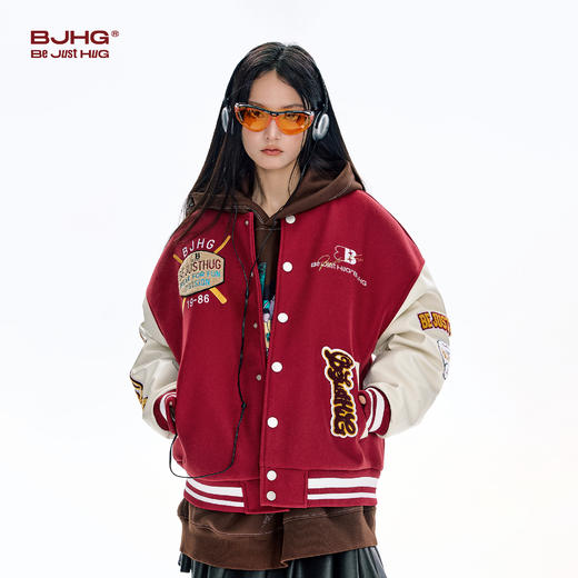 BJHG不计后果羽绒服男款冬季美式复古风潮牌棒球服飞行夹克外套女 商品图1