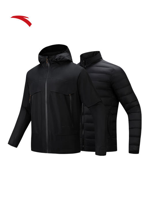 安踏膜防泼水外套男保暖两件套AEROVENTLT加绒上衣户外百搭152546606 商品图11