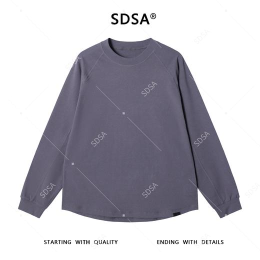 SDSA秋冬新款痞帅男装韩版简约纯色压线圆领长袖T恤百搭舒适上衣 商品图0