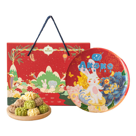 【大罐礼盒|送礼】AKOKO繁花兔影曲奇饼干礼盒580g 送礼优选 商品图5