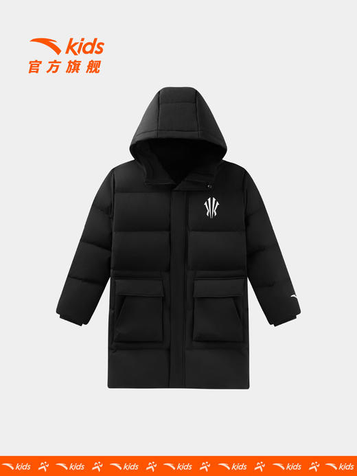 安踏（ANTA）儿童长款羽绒服男大童装25年冬加厚保暖欧文联名羽绒服352611909 商品图3