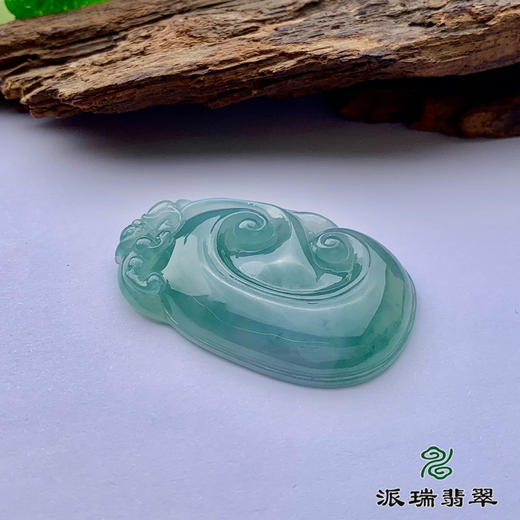 派瑞翡翠 翡翠挂件 糯冰 浅蓝 商品图3