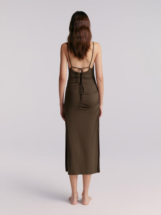 Her Senses｜时装 12WDR09J1 打褶吊带连衣裙 [ 巧克力棕BR19 ] 商品图1