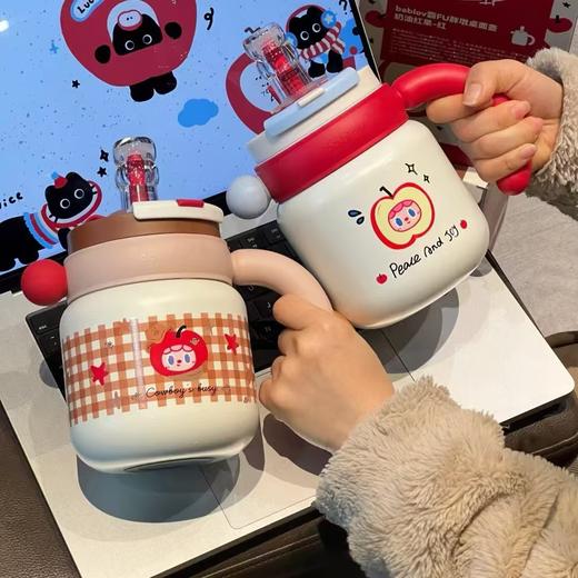 （包邮)花伴森bablov吸管保温桌面壶900ml霸FU胖墩不锈钢款（两种颜色） 商品图0