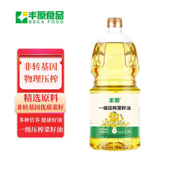 丰原食品 食用油 非转基因 压榨一级 纯香菜籽油 1.8L【保真菜籽油】 /粮油调味 /食用油 /菜籽油 商品图3