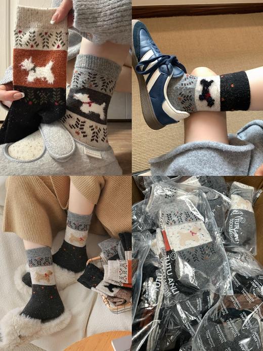 秋冬搭配❗️费尔岛围脖小狗袜 商品图0