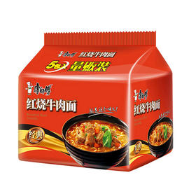 康师傅红烧牛肉袋面5连包（6920734700639）