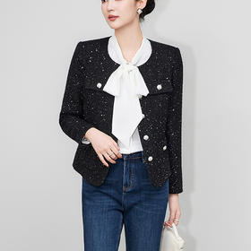 「高货wl」全新升级【铂金会员339/天猫459/差价120】(02315)洛诗琳重工小香风外套2025秋冬优雅通勤编织粗花呢短外套