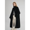 MAISON CECILE 高克重羊毛经典黑色廓形可立领长款毛呢大衣 商品缩略图0