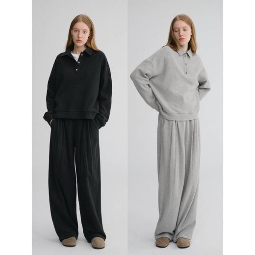 MAISON CECILE 两色|含羊毛舒适运动风polo领上衣/松紧腰阔腿神裤 商品图0