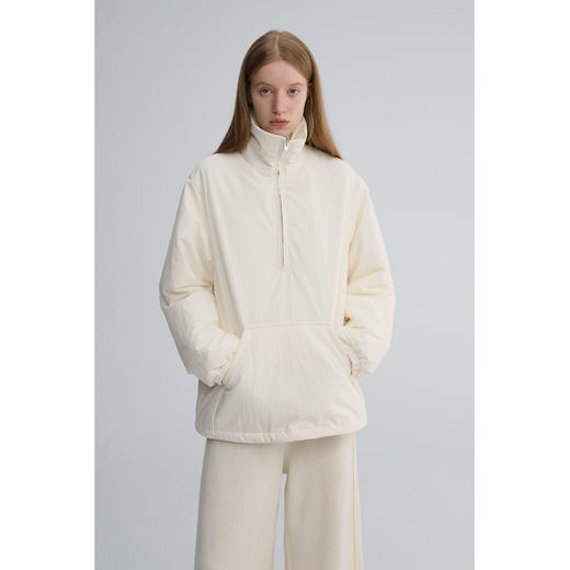 MAISON CECILE 两色|宽松保暖套头立领两穿半开襟大口袋卫衣棉服 商品图0