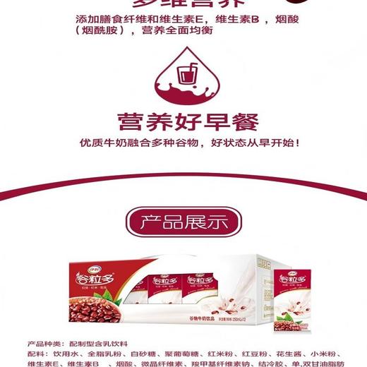 伊利谷粒多红谷牛奶饮品250ml*12 商品图1