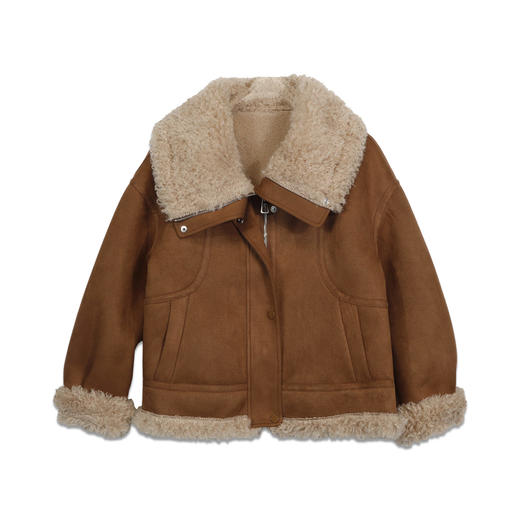 翻领毛绒麂皮外套-纪念日百货门店同款167143417 商品图4