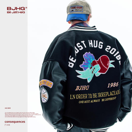 BJHG不计后果羽绒服男款冬季美式复古风潮牌棒球服飞行夹克外套女 商品图4