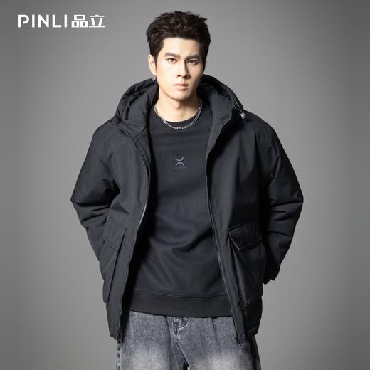 PINLI品立2025秋冬新款工装连帽棉衣外套潮牌休闲宽松男保暖棉服GD253105162 商品图3