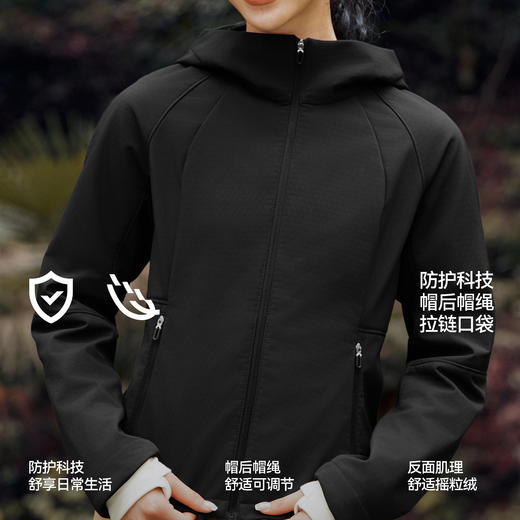 都市护身服|森马外套女冬三防防风修身摇粒绒夹克2025新款软壳衣 商品图2
