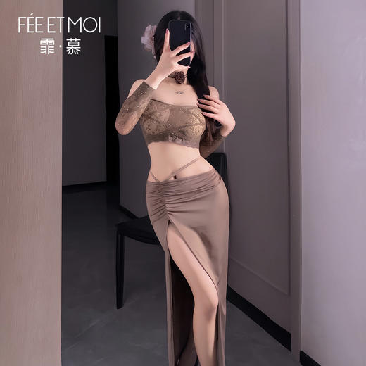 【情趣内衣】霏慕 暗欲交织透胸网衣制服套装ZY110 商品图9