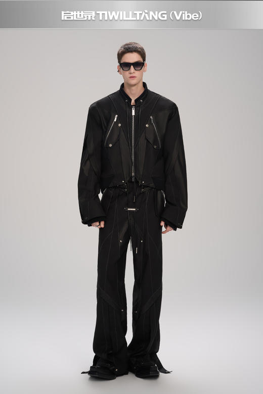 启世录TIWILLTANG“浮翳掣洇”解构拼接短夹克套装 商品图5