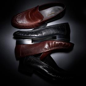 PRETTY RIVER鳄鱼纹尖头褶皱乐福