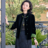 西子/画江南丝绒醋酸新中式简约百搭双面穿黑绿色外套/WTTJ533 商品缩略图2