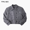PINLI品立2025秋季新款男士短款高街宽松翻领斜门襟梭织茄克外套GD253104153 商品缩略图4