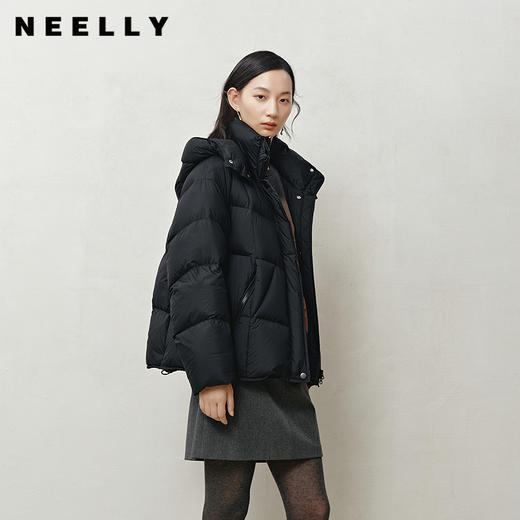 NEELLY纳俪商场同款冬新款时尚休闲短款羽绒服女百搭90白鸭绒外套N25103L01073 商品图0