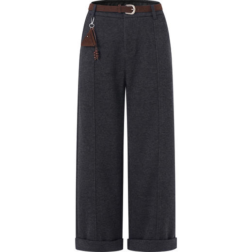 「高货wl」全新升级【铂金会员220/天猫299/差价79】(02559)洛诗琳加厚毛呢靴裤2025秋冬含羊毛通勤直筒九分西装裤 商品图1