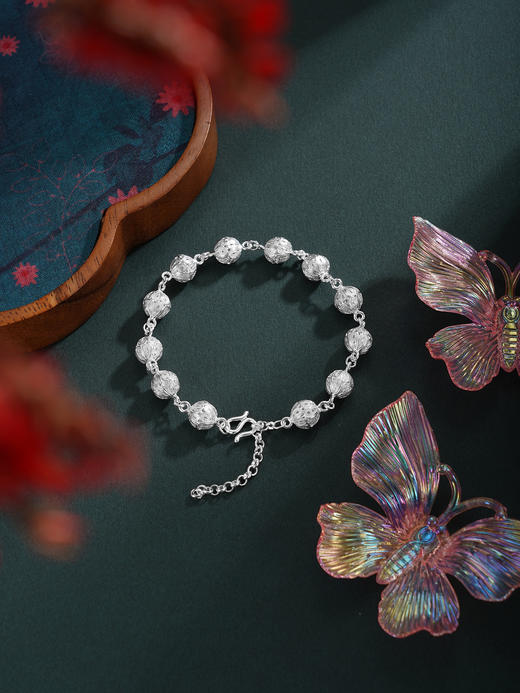 子佩集S990银【绣球花】手链【ZYZSL】花丝2510 商品图0