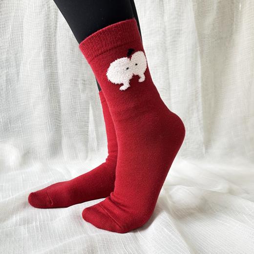 壁虎瑜伽【2510WZ439】平安喜乐兔绒中筒瑜伽袜【5天发货】 商品图2