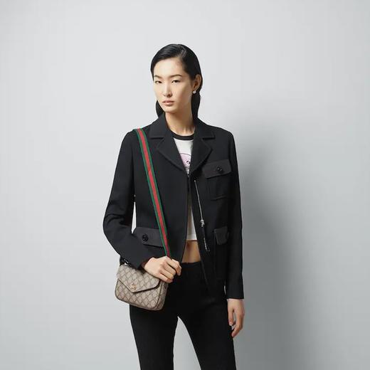 【一】GUCCI 古驰 女士GG Supreme帆布 Ophidia系列 小号单肩包 混色 764961 96IWG 8745 商品图8