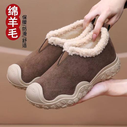 爆！仅100双！【 绵羊毛雪地靴】冬季新款2025加绒加厚休闲女鞋源头时尚百搭软底棉靴 商品图1