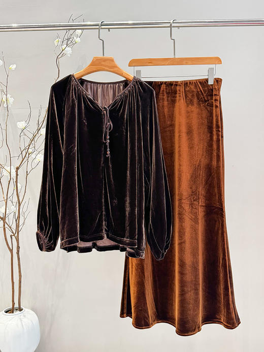 X&F258504B丝绒衬衫 商品图0