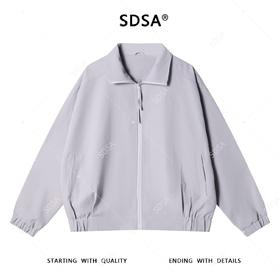 SDSA秋冬新款痞帅男装时尚简约褶皱拉链翻领运动夹克外套百搭时尚