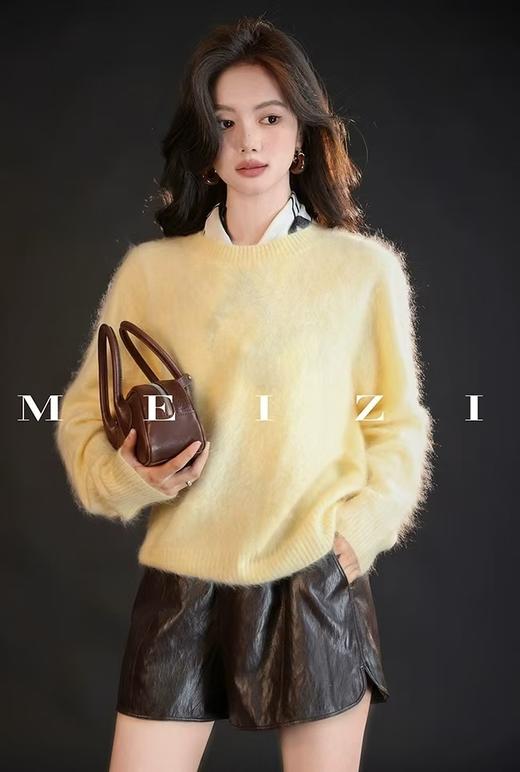 高奢高货阿尔巴斯山羊绒澳洲进口羊毛拉绒毛衣 商品图4