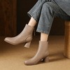 【预售5天】柔软羊皮高跟短靴子女冬季新品简约百搭粗跟后拉链毛毛靴LG&509-1020 商品缩略图4