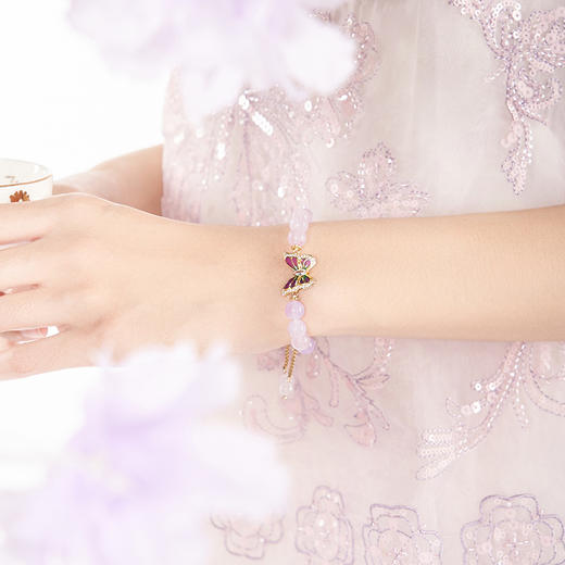 大英博物馆 博物志系列 蝴蝶幽梦 紫幽灵水晶手链 商品图1