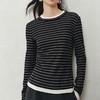 NEELLY纳俪商场同款冬季新款时尚假两件条纹针织衫女显瘦百搭上衣N25103T01065 商品缩略图2