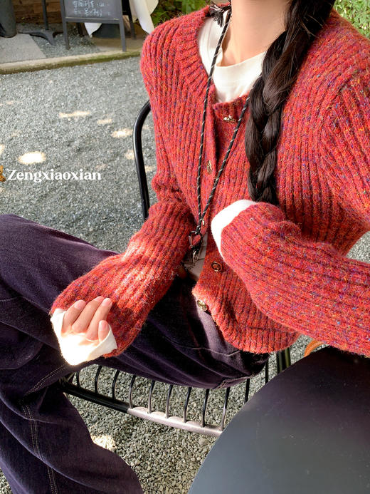 【179元任选2件】最后一波现货！橘红色短款毛衣开衫 商品图11