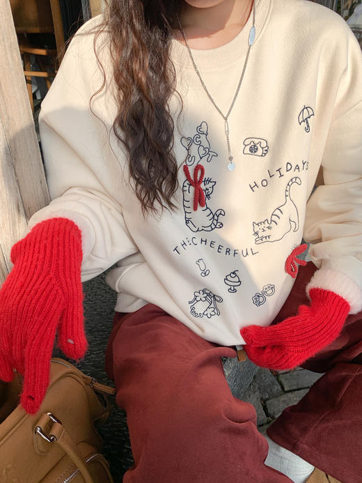 【179元任选2件】最后一波现货！杏色字母刺绣卫衣 商品图5